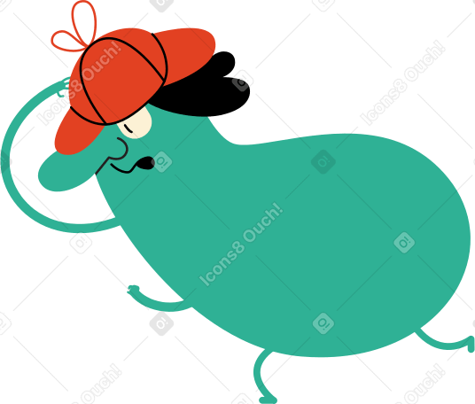 green character detective Illustration in PNG, SVG