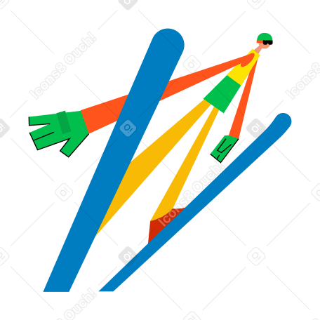 Ski jumper Illustration in PNG, SVG
