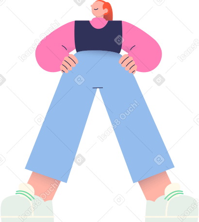 woman put her hands on her hips Illustration in PNG, SVG