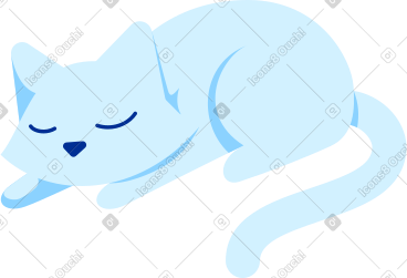 White cat sleeping PNG, SVG