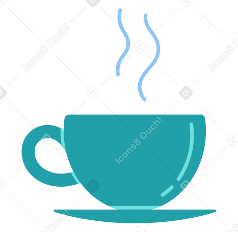Cup with steam animated illustration in GIF, Lottie (JSON), AE