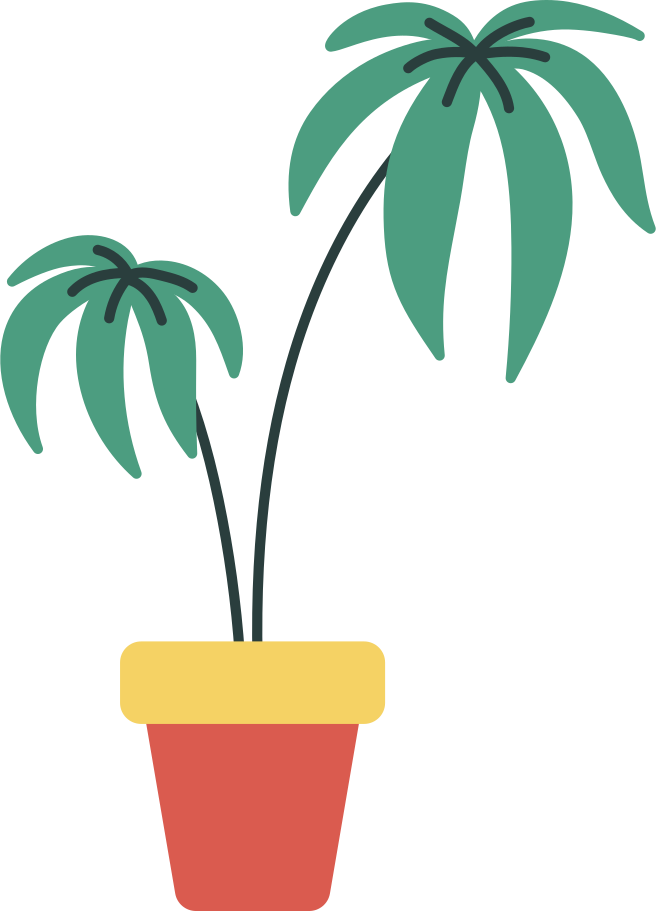 potted palm tree Illustration in PNG, SVG
