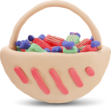 Halloween basket with sweets PNG, SVG