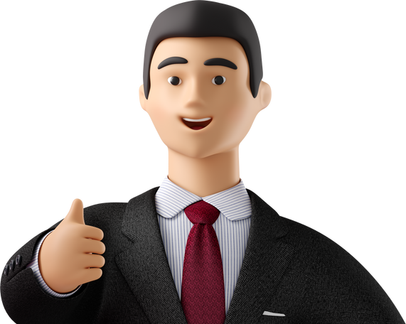 close up of businessman in black suit giving thumbs up Illustration in PNG, SVG