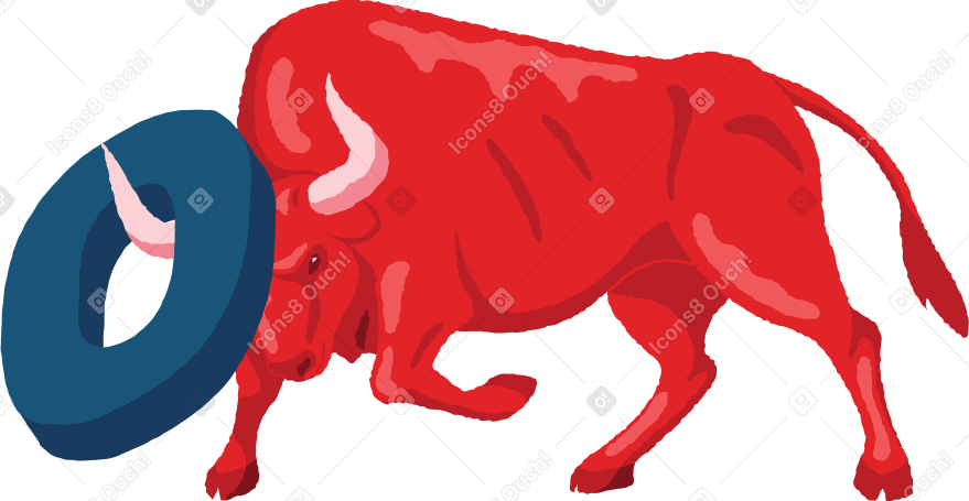 Wütender stier mit nullnummer PNG, SVG