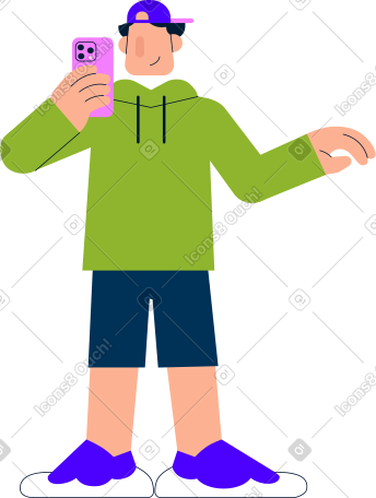 man with a phone in his hand PNG, SVG