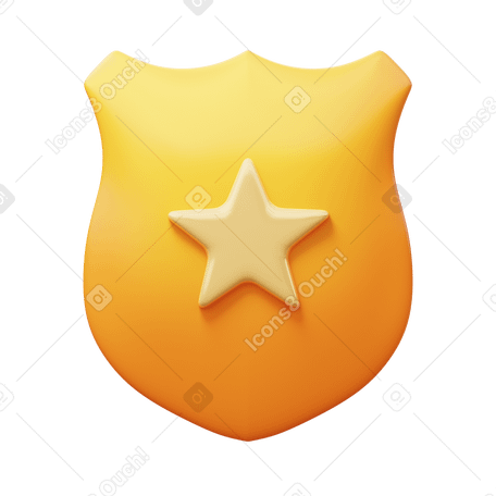 3D police badge PNG, SVG