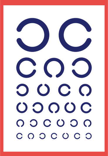 optometric table for checking visual acuity PNG, SVG
