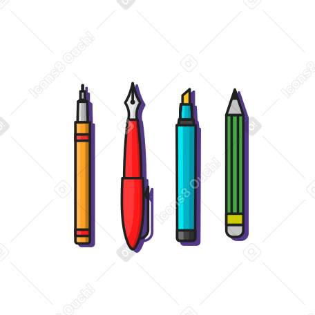 Writing tools Illustration in PNG, SVG