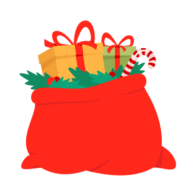 Bag of Christmas presents PNG, SVG