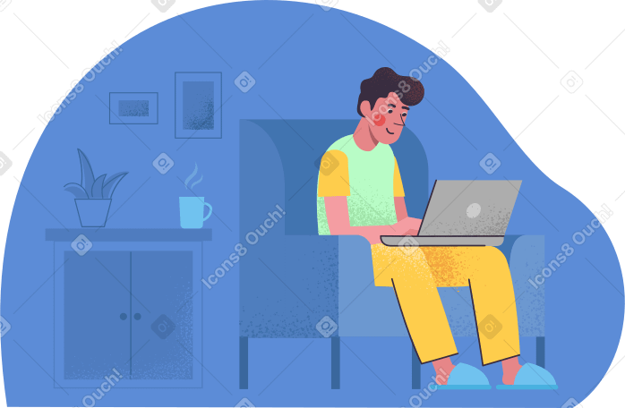 Work at home Illustration in PNG, SVG