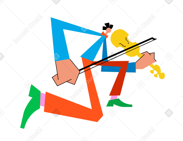 Man playing violin Illustration in PNG, SVG