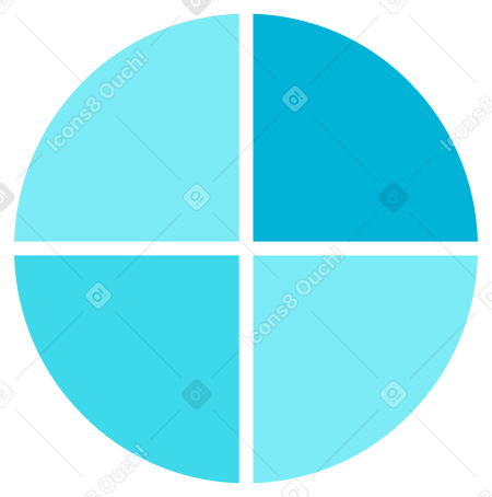 蓝色饼图 PNG, SVG