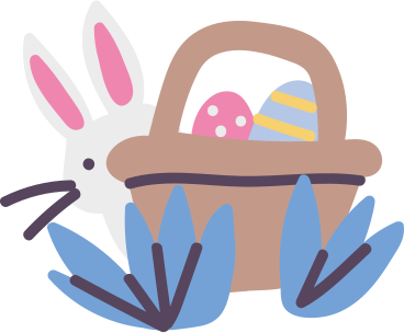easter bunny and easter eggs PNG, SVG