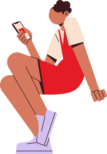 young woman with mobile phone PNG, SVG