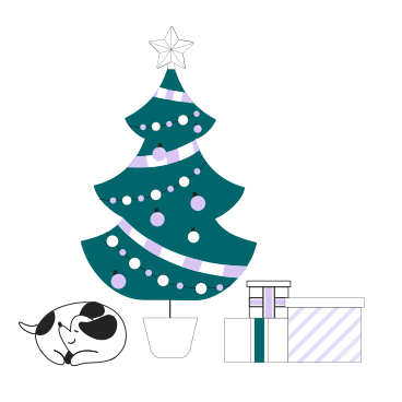 Christmas gifts under the tree animated illustration in GIF, Lottie (JSON), AE