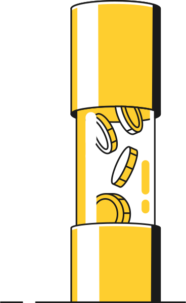 pipe with coins PNG, SVG