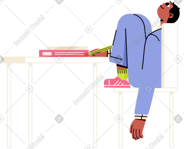 男孩坐在椅子上写作 PNG, SVG