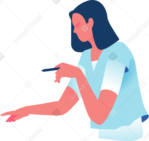 mujer explica PNG, SVG