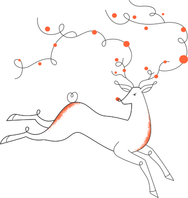 クリスマスの鹿 PNG、SVG