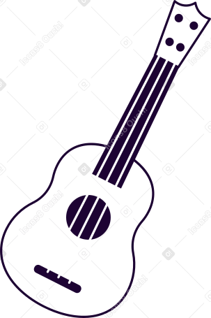 white small ukulele guitar Illustration in PNG, SVG