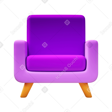 3D armchair PNG, SVG