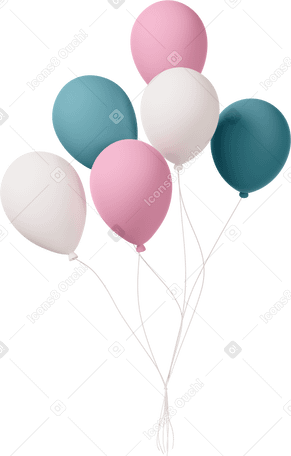 3D balloons PNG, SVG