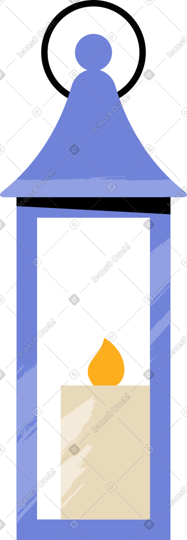 Lantern with a candle PNG, SVG