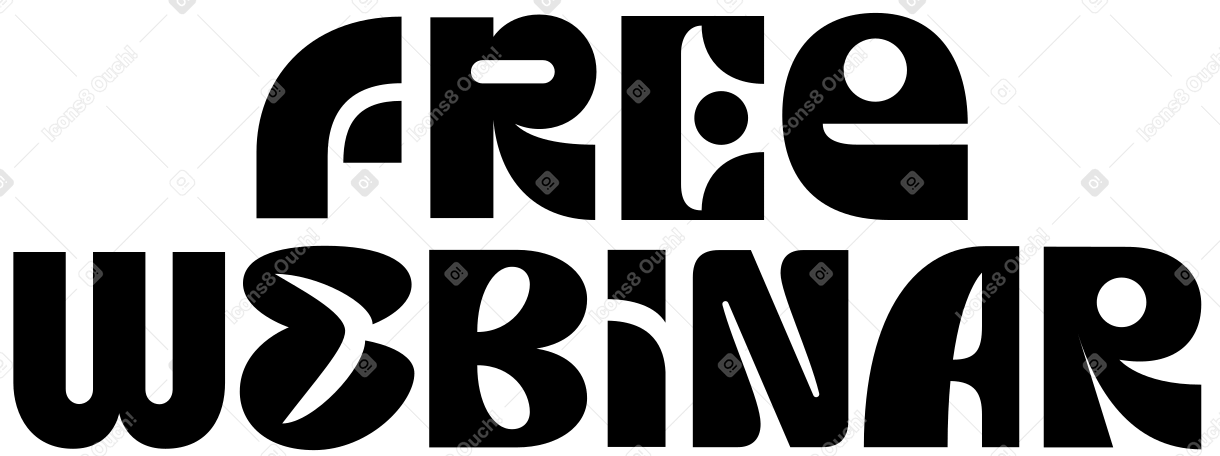 Бесплатный вебинар с надписью в стиле разных букв в PNG, SVG