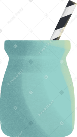 Mug with a straw PNG, SVG