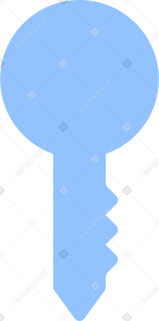 big blue key Illustration in PNG, SVG
