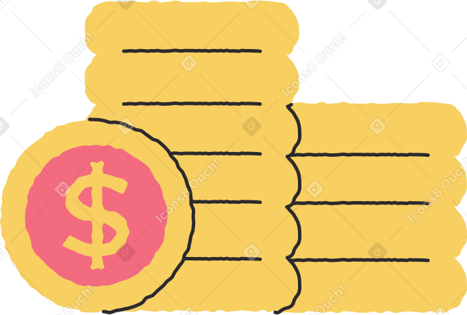 pila de monedas amarillas PNG, SVG
