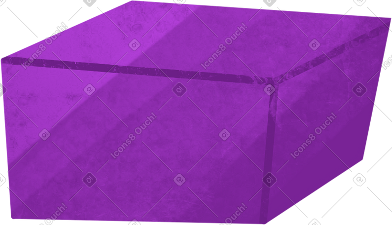 purple parallelepiped PNG, SVG