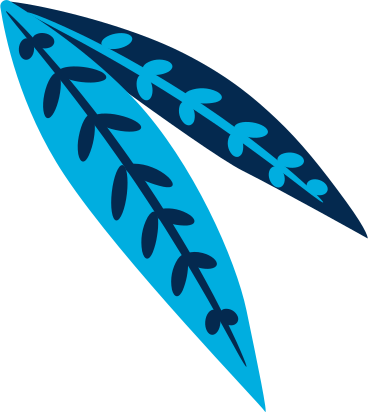 Light blue and dark blue leaves в PNG, SVG