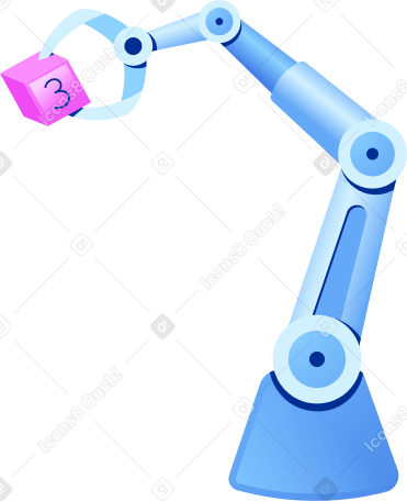 robotic arm with cube PNG, SVG
