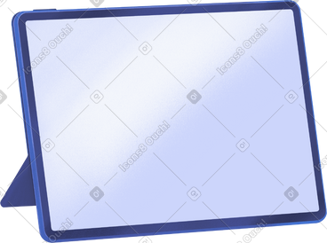 Blue ipad standing in a case PNG, SVG