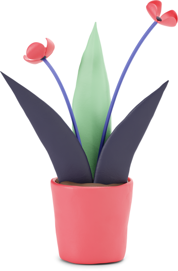 Flower in red pot PNG, SVG