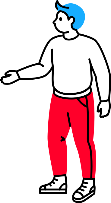 Stehender mann streckt seine hand nach vorne PNG, SVG