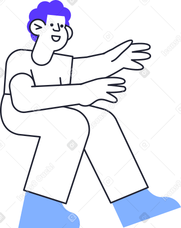 man stretching out his hands Illustration in PNG, SVG