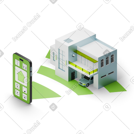 3D smart home control via phone PNG, SVG