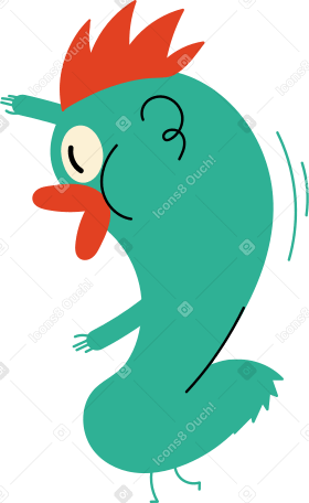 green character with one-eyed Illustration in PNG, SVG