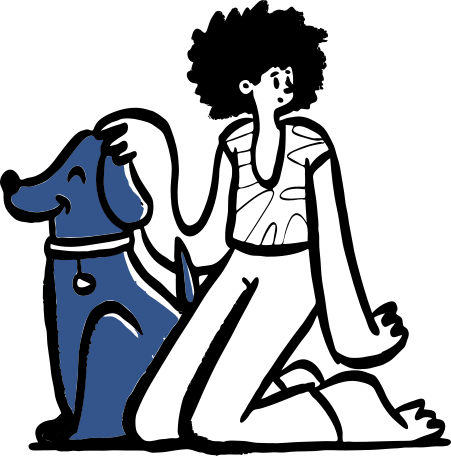 Woman petting a dog PNG, SVG