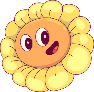 smiling flower PNG, SVG