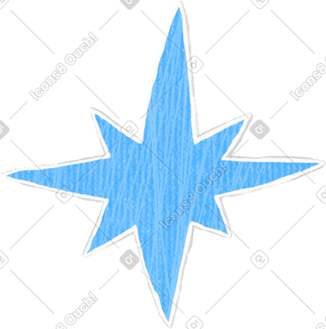 Big blue star PNG, SVG