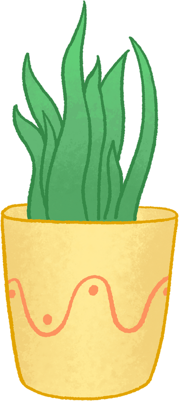 Houseplant in yellow pot в PNG, SVG
