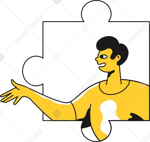 man in a puzzle Illustration in PNG, SVG