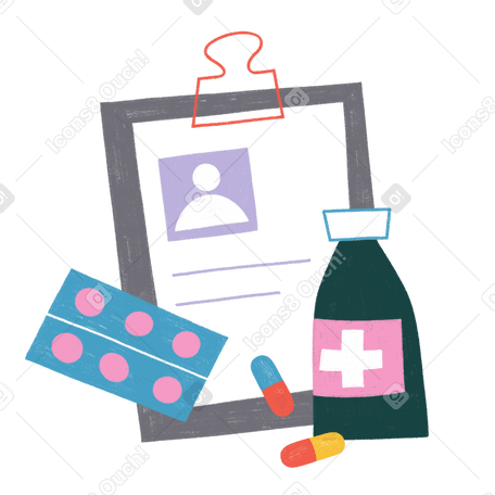 Medical id and drugs Illustration in PNG, SVG