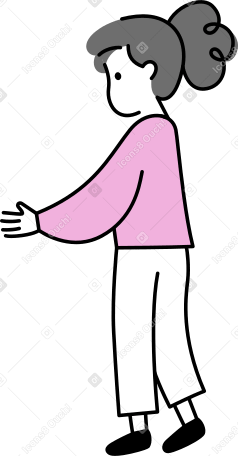 молодая женщина с протянутой рукой в PNG, SVG