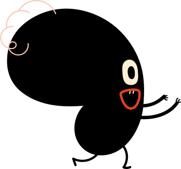 black character with one-eyed is running PNG, SVG