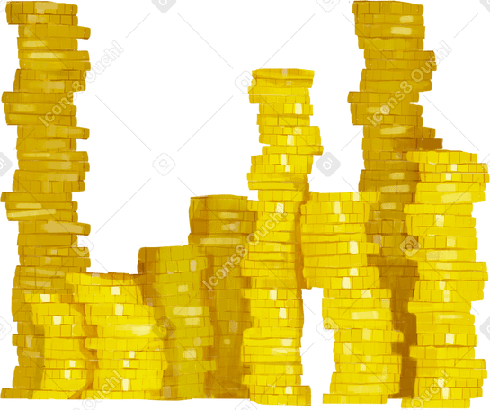big pile of coins PNG、SVG